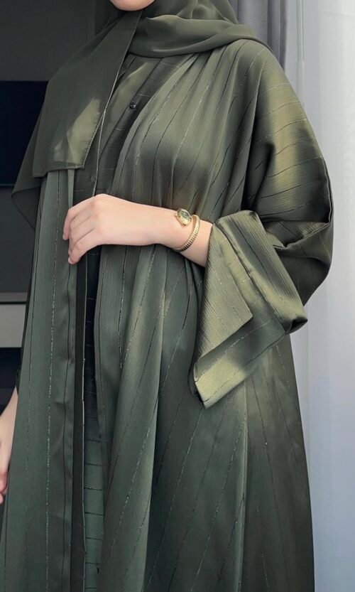 عبايه حسنى لون زيتي
