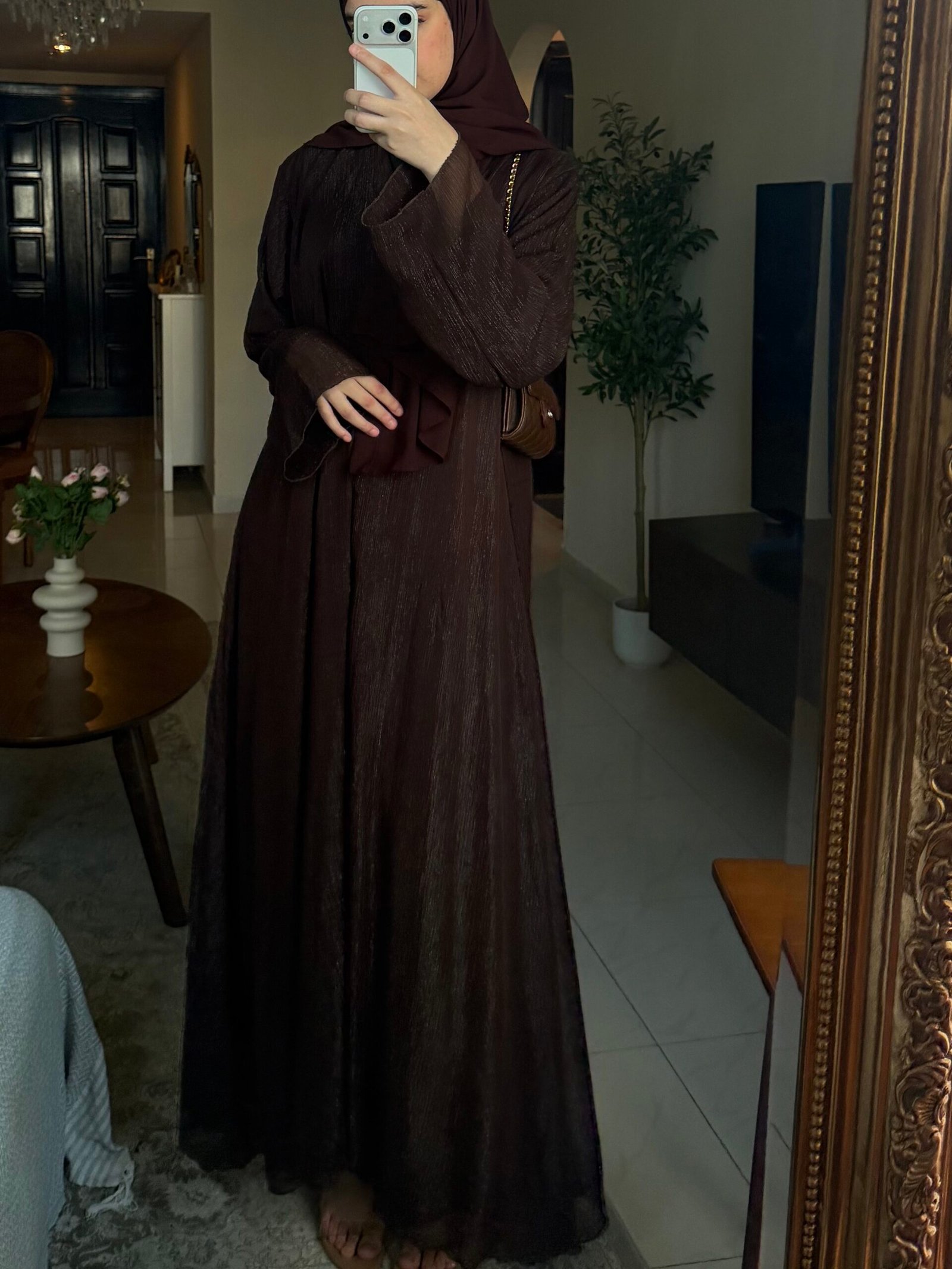 عبايه قمر لون بني - الصورة 2