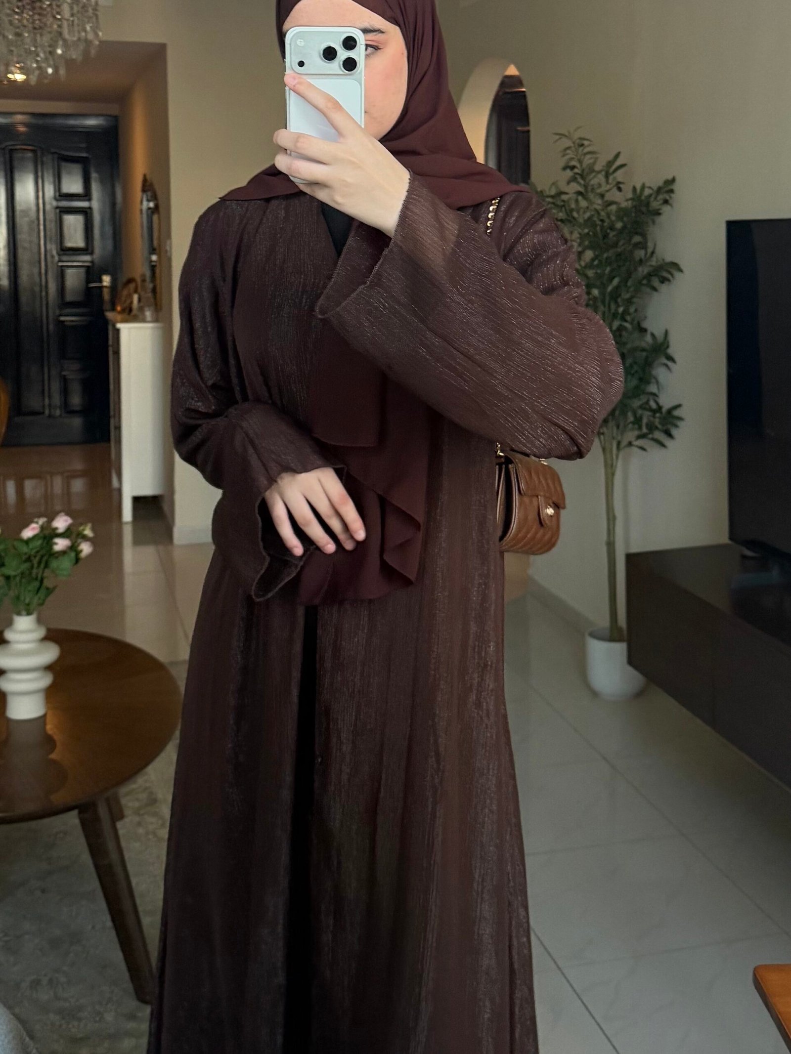 عبايه قمر لون بني - الصورة 4