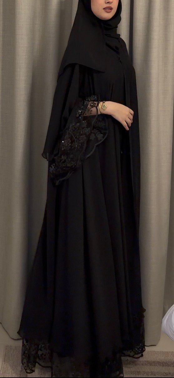 عبايه الدبل شيفون - الصورة 2