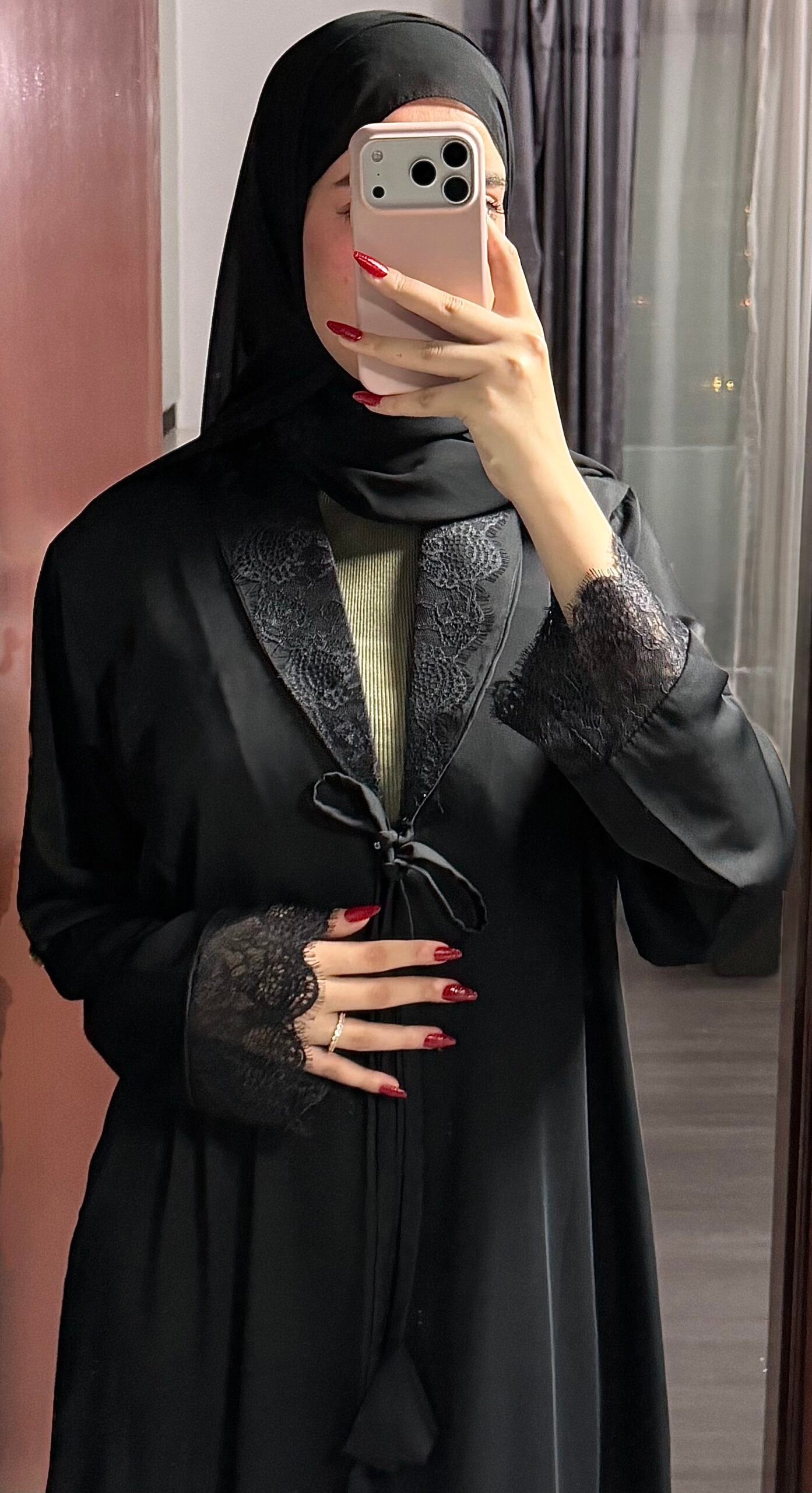 عبايه بليزر ندى ودانتيل - الصورة 2